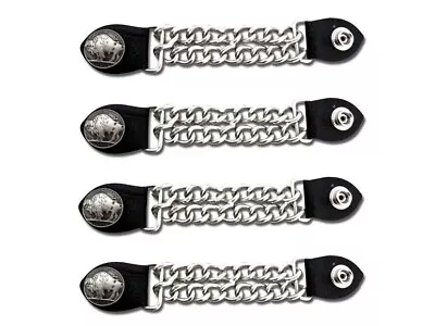 4 Pc 6 1/2 Inch Biker Motorcycle Vest Extenders Biker  Buffalo Nickel/ • $22.89