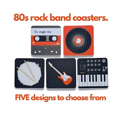 £2.99 • Buy Drinks Coasters Retro Eighties Music Style Coaster For Coffee Tea Novelty Drink