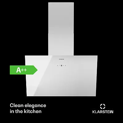 Cooker Hood 60cm Angled Extractor Fan Chimney Hood Kitchen Stainless Glass White • £138.32