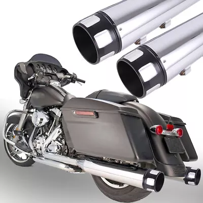 4  DNA Megaphone Slip-On Mufflers Exhaust Pipes For 95-16 Harley Touring Baggers • $155.99