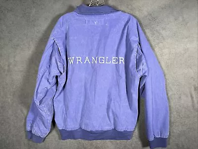 VINTAGE Wrangler Brushpopper Jacket Spell Out Patch Embroidered Mens Medium RARE • $129.88