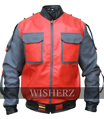 Marty Mcfly 2 Leather Jacket Back To The Future Michael J. Fox JacketAll Sizes • $59