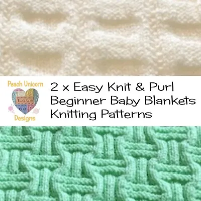 £3.59 • Buy Knitting Patterns For Baby Blankets X 2, Framed Squares & Snuggles, DK, Beginner