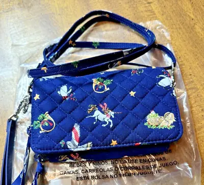 Vera Bradley All In One Crossbody Bag Wallet Wristlet Snow Globes Motif RFID NWT • $18