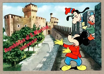 Disney Mickey Mouse Goofy DD Nephew Repubblica Di San Marino Souvenir Postcard • $1.50