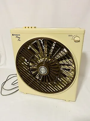 Vintage Sanyo Box Rotary Fan. Made In Japan. Hi-Speed (3) Setting Doesn’t Engage • $120