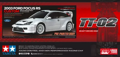 Tamiya 47495 - 1:10 RC Ford Focus Rs Custom TT-02 Patent New • £148.18