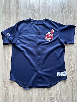 Vintage 90s MLB Cleveland Indians Sandy Alomar #15 Majestic Authentic Jersey XL • $49.99