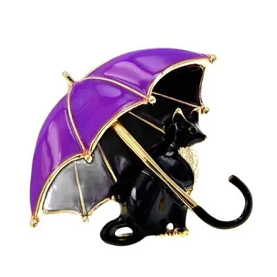 $5.84 • Buy Vintage Cartoon Animal Umbrella Brooch Cat Pins Jewelry Ornaments Brooches 1pc