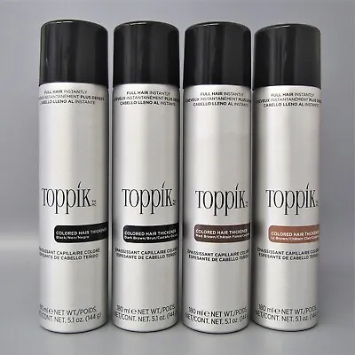 $19.90 • Buy TOPPIK Color Hair THICKENER HAIR SPRAY 5.1oz (BLACK/ DARK/ MEDIUM/ LIGHT BROWN)*