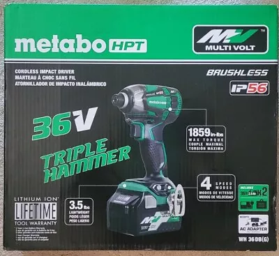 Metabo HTP WH36DB(G) 36 Volt Brushless Impact Driver Triple Hammer Kit NEW • $184.16