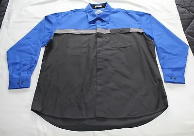 Mazda Mens Black Blue Dealer Mechanic Embroidered Long Sleeve Shirt Size 3XL • $29.95