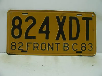 1982 (83) Mexico License Plate   824 XDT  FRONT BC Baja California Vintage 12271 • $29.99