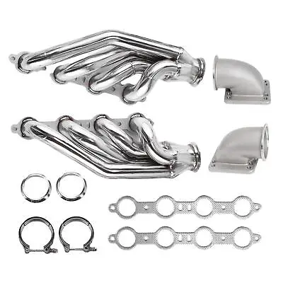 $216.99 • Buy Turbo Exhaust Manifold Headers Fit LS1 LS6 LSX GM V8 Elbows T3 T4 To 3.0  V Band