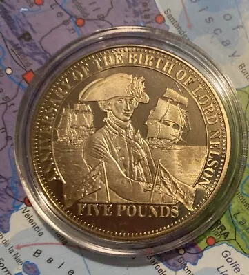 Anniversary Of The Birth Of Lord Nelson  Five 5 Pounds Coin 2008 Tdc • £20