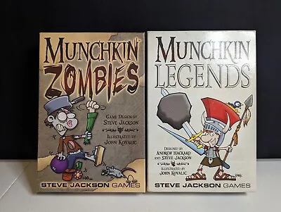 Lot Of 2 ~ Munchkin Legends (used) & Muchkin Zombies (new) Games Steve Jackson • $29.99