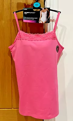 Marks & Spencer Coral Padded Cotton Secret Support Vest Size 14 - Brand New • £12.99