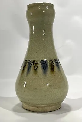 Antique Celadon Guan Crackle Sancai Glaze Ming Dynasty Garlic Top Chinese Vase • $399