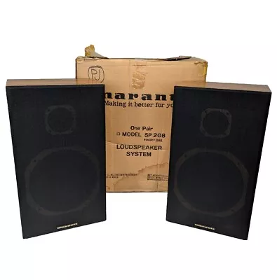Pair Of Marantz Sp 208 Vintage Loud Speakers 11x19x8 2 Way Mint Original Box  • $174.99