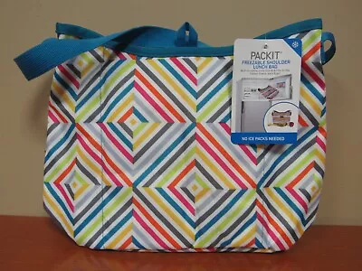$12.99 • Buy Packit Freezable Multi Color Shoulder Lunch Bag Cools Up To 10 HR Expandable 1C