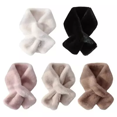 Fluffy Neckerchief Soft Faux Rabbit Fur Thickened Cross Plush Collar Deal • $6.33