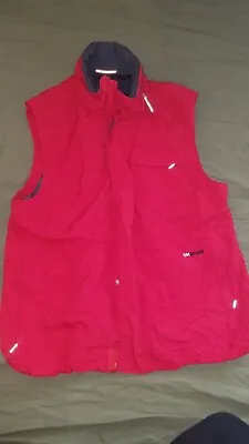 Gazman Quality Sportswear Sleevles Pocketed Red Vest With Hidden Hood - EUC Sz M • $6.42