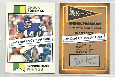 Chuck Foreman Minnesota Vikings 2024 Custom Made Football Art Card 1973 Style • $5.69