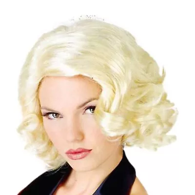 Fun World Womens Short Blonde Leading Lady Marilyn Monroe Wavy Wig • $14.99