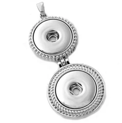 Snap Jewelry Double Pendant Silver Tone Designer Fits 2 18-20mm Ginger Charms    • $7.99