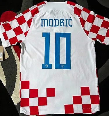 CROATIA Nike Football 2022 World Cup QATAR Shirt MATCH Soccer Jersey MODRIC 10 L • $315