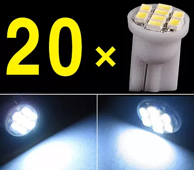 20 X Car White T10 LED 8smd Side Wedge Light Bulb W5W 194 168 2825 501 192 158  • $7.99