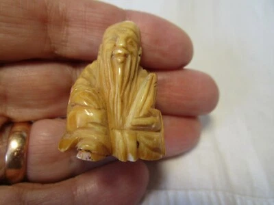 £69.09 • Buy Japanese ATQ Bovine Bone Highly Detailed Hand Crafted Netsuke Old Man ESTATE #22