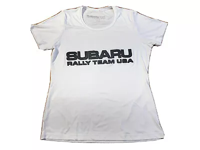 £14.70 • Buy Subaru Rally Team USA Logo Womens Size Medium Short Sleeve White T Shirt EUC