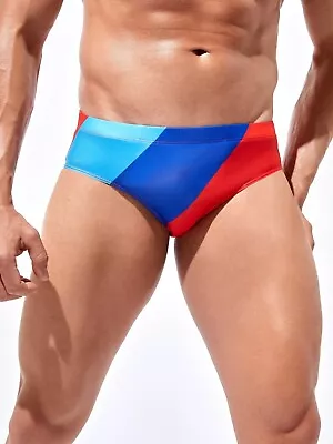$12.95 • Buy Red W/ Blue Speedo-Style Men's Swim Brief. Size Large 34 -36 