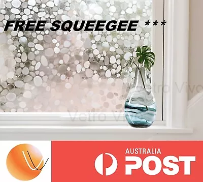 90 CM X 5 M - Pebbles Reapply / Reusable Static Frosted Window Glass Film.  • $34.99