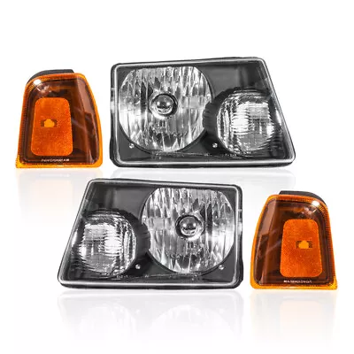 Headlights+Amber Corner Signal Lamps Left+Right Pair For 2001-2011 Ford Ranger • $56.84