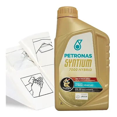 £12.95 • Buy Engine Oil Top Up 1 LITRE PETRONAS Syntium 7000 Hy 0W-20 1L +Gloves,Wipes,Funnel