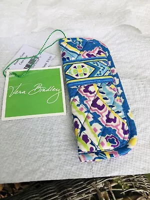 Vera Bradley Hard Clamshell Eye Glasses Case  Floral Blue Green 6”LX2.5”W • $12