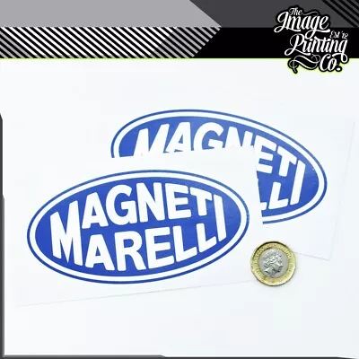 Magneti Marelli Blue Decals X2  - 120mm X 61mm - Stickers - Graphics - Racing - • $8.15