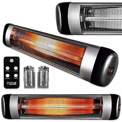 £59.95 • Buy 2500W Outdoor Electric Patio Heater Garden Wall Mounted Warmer Halogen Remote 