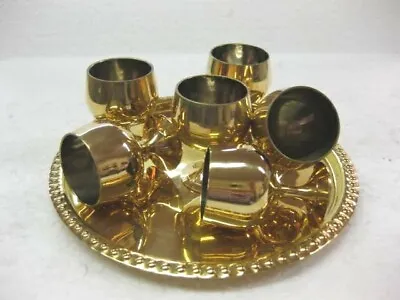 Set Of 6 Brass Wine Goblet Cups • $12