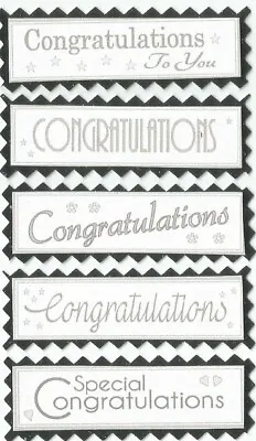 5 CONGRATULATIONS Greeting Card Craft Scrapbook Sentiment Banners*Colour Options • £1.49