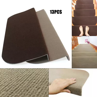 $33 • Buy 13Pcs Carpet Stair Treads Non-Slip Runner Mats Or Rug Tread Washable 55*24cm