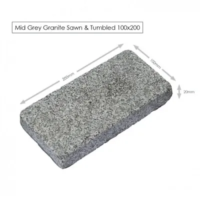 Mid Grey Granite Tumbled Setts 200x100 • £230