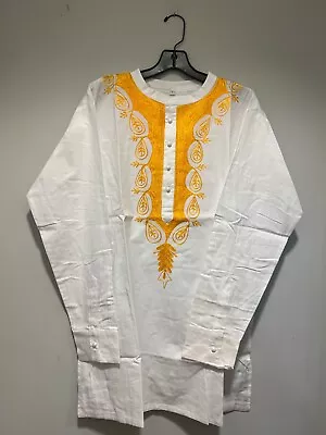 African Clothing For Men-Dashiki M-7X Long Sleeve White • $39.99