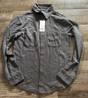 Goodfellow & Co Mens Thermal Button Up Long Sleeve Shirt Small S Gray Nwt • $14.95