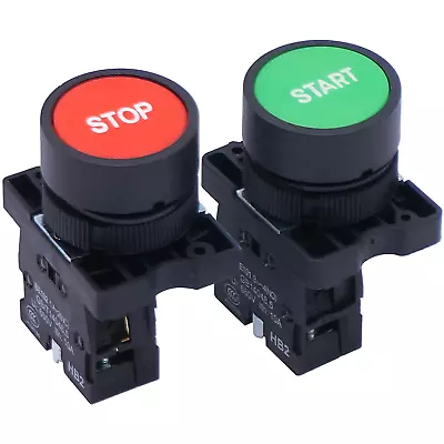 Momentary Push Button Switch Start/Stop Red Green Sign NO NC AC 660V 10A B • $13.87