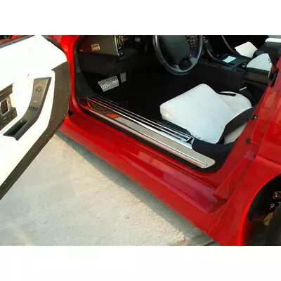 2pc Polished Stainless Steel Door Sill Trim Kit For 1988-1996 Chevy Corvette C4 • $198.90