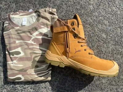 $215 • Buy PUMA Conquest Work Boots  630727 Zip Lace Waterproof + FREE 8 CAMOt-shirts SMALL