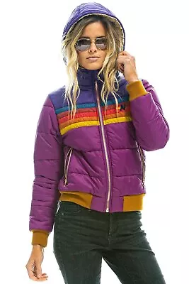 £619.48 • Buy NWT Aviator Nation TREKKER 2 Hooded Jacket In Gloxinia Purple XS Sherpa